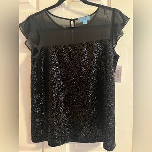 NWT CeCe Sequin Top